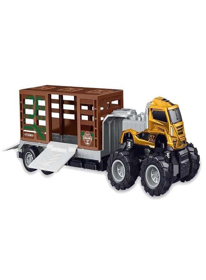 UKAXA 1:43 Diecast Alloy Truck Toy Animal Lion Transportation Big Truck Toys with Friction Powered Miniature Car Vehicle Toy for Kids Boys and Girls - Image 1